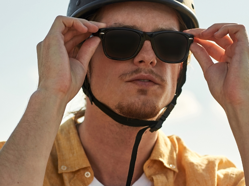 Man with helmet